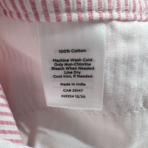Talbots Bermuda Perfect Short Womens 2 Seersucker Pink White Stripe Cotton - Picture 4 of 7